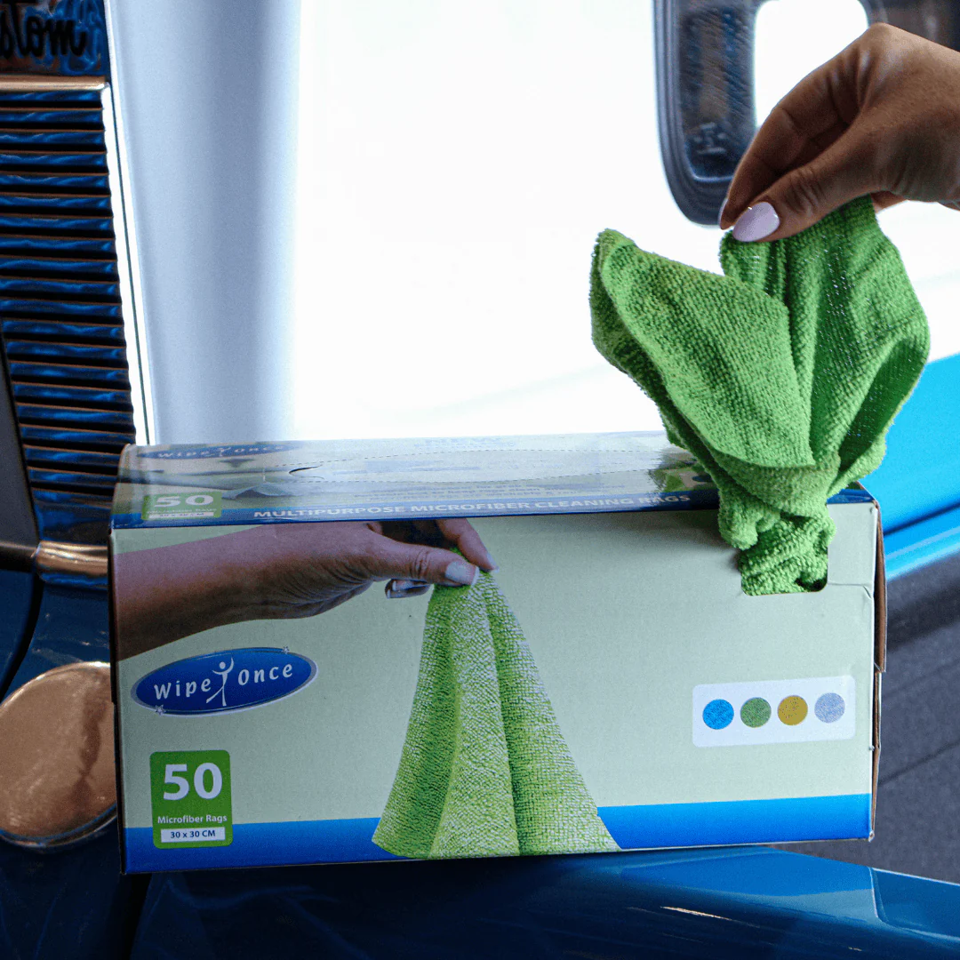 Wipe Once Edgeless Microfibre Box of Rags 50 Pack | 30x30cm - Image 5